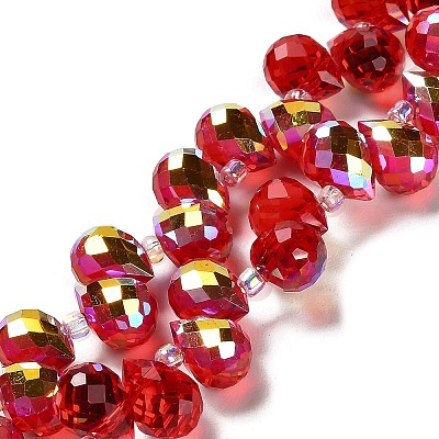 Electroplate Glass Beads Strands EGLA-D030-17F-1