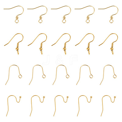 40Pcs 4 Styles 304 Stainless Steel Earring Hooks STAS-TADJ0001-05G-1