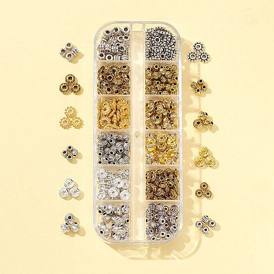 525Pcs 12 Style Brass & Alloy Spacer Beads DIY-FS0003-36-1