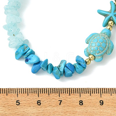 Natural Lapis Lazuli & & Synthetic Turquoise & Natural White Jade Necklaces NJEW-JN06630-1