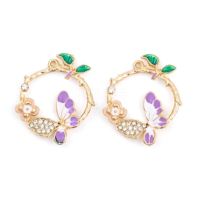 Rack Plating Alloy Enamel Pendants FIND-A040-04KCG-02-1