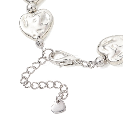 Heart CCB Plastic Beaded Bracelets BJEW-JB13008-02-1