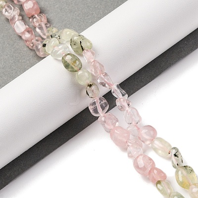 Natural Prehnite & Rose Quartz Beads Strands G-L610-B09-01-1