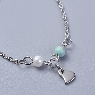 304 Stainless Steel Charm Anklets AJEW-AN00265-04-1