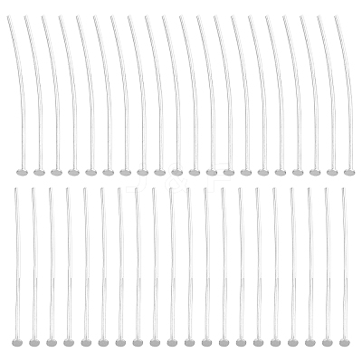 40Pcs 925 Sterling Silver Flat Head Pins STER-SC0001-08-1