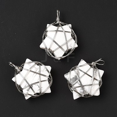 Natural Howlite Pendants G-D458-07P-01-RS-1