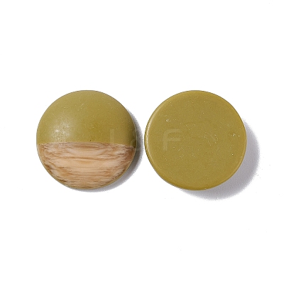 Two Tone Wood Grain Frosted Imitation Leather Style Resin Cabochons RESI-G053-01C-1