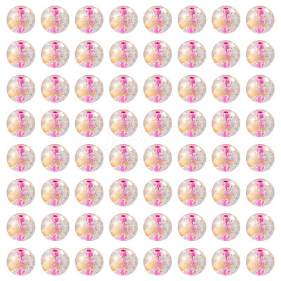 100Pcs Crackle Transparent Glass Beads GLAA-TADJ0001-12I-1
