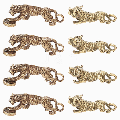 8Pcs 2 Style Tibetan Style Alloy Pendants TIBEP-FH0001-18-1