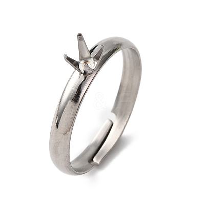 304 Stainless Steel Cuff Ring Components STAS-D372-01P-03-1