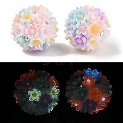 Handmade Luminous Polymer Clay Rhinestone Fancy Beads CLAY-H003-04A-1