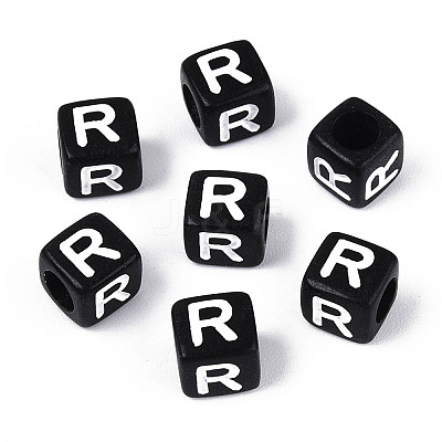 Initial Acrylic Horizontal Hole Beads OACR-ZX006-35R-1