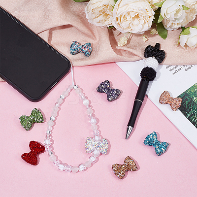 9Pcs 9 Colors Rhinestone Clay Pave Beads RB-PH0001-73-1