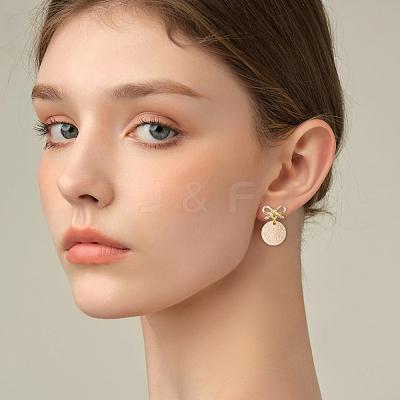 Bowknot Alloy Stud Earring Findings FIND-HS0001-55-1