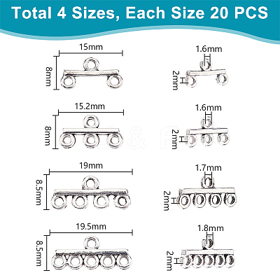80Pcs 4 Styles Alloy Chandelier Component Links FIND-PH0022-78AS-1