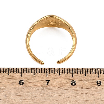 304 Stainless Steel Cuff Rings LS-RJEW-S651-01G-1