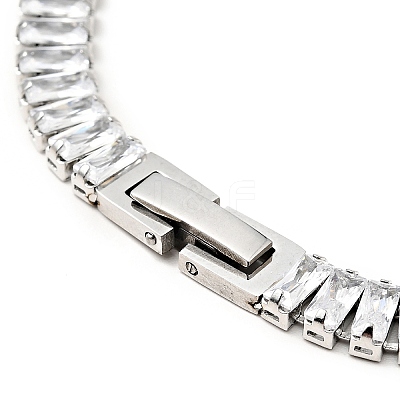 Clear Cubic Zirconia Tennis Necklace NJEW-E038-02P-1
