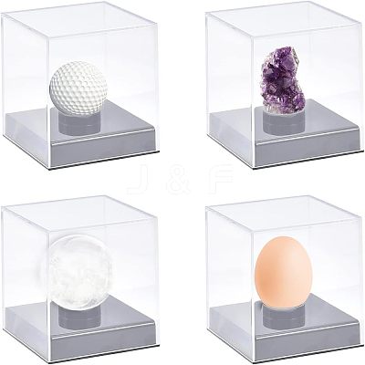 Square Transparent Acrylic Baseball Display Case CON-WH0092-19-1