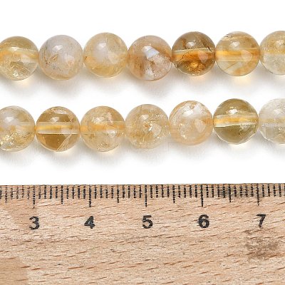 Heated Natural Citrine Beads Strands G-C293-A03-8mm-1