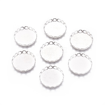 Tarnish Resistant 316 Surgical Stainless Steel Lace Edge Bezel Cups STAS-I118-07P-05-1