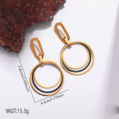 304 Stainless Steel Stud Dangle Earrings WG12000-02-1