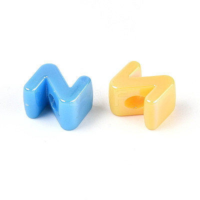 UV Plating Opaque Acrylic European Beads OACR-M027-03Z-1