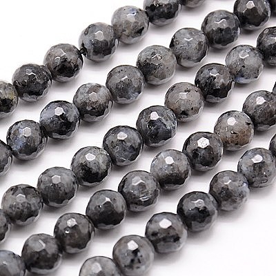 Natural Larvikite Beads Strands G-G736-01-8mm-1
