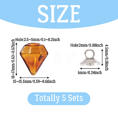 DIY Diamond Glass Bottles Pendants Making Kits DIY-TA0012-40E-1
