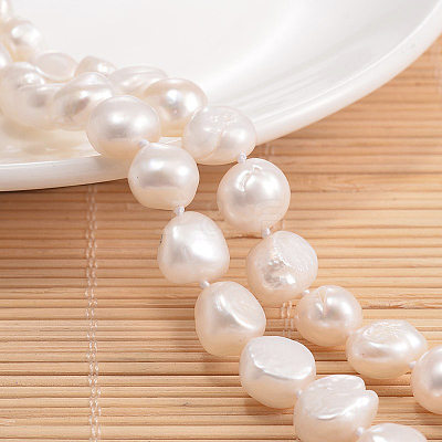 Natural Pearl Nuggets Beaded Necklace NJEW-P126-B-01E-01-1