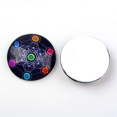 Glass Cabochons GGLA-L012-25mm-28-1