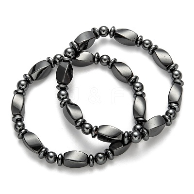 Non-Magnetic Synthetic Hematite Bracelets X-BJEW-E003-8-1