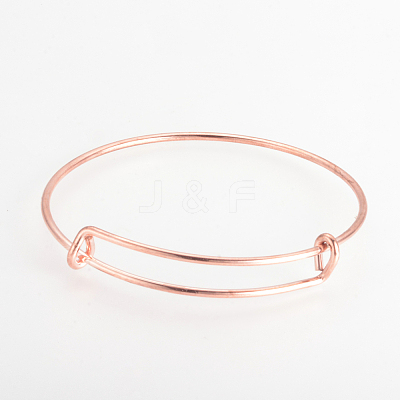 Adjustable Brass Expandable Bangle Making BJEW-R032-RG-1