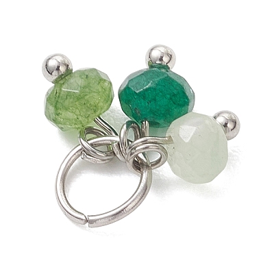 5Pcs 5 Styles Dyed Natural Malaysia Jade Faceted Rondelle Bead Charms PALLOY-JF04898-02-1