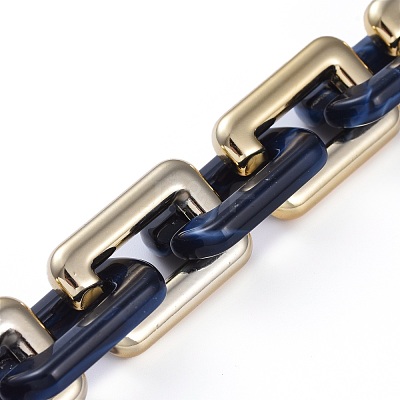 Handmade CCB Plastic Boston Link Chains AJEW-JB00683-02-1