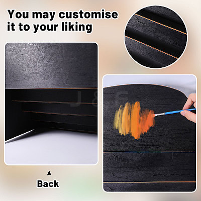 5-Tier Wood Display Riser Stands for Greeting Cards ODIS-WH0043-230B-1