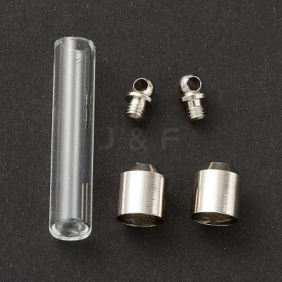 Transparent Glass Vial Pendant Normal Link Connectors GLAA-D004-03P-01-1