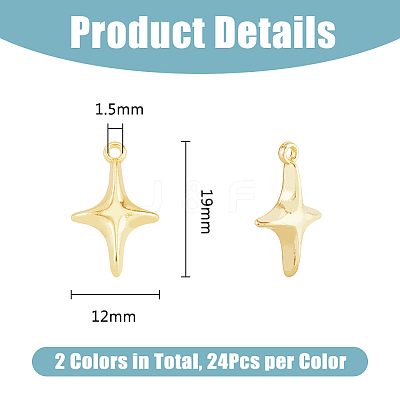 48Pcs 2 Colors Alloy Pendants FIND-DC0005-54-1