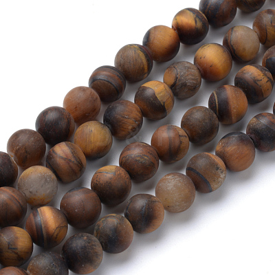 Natural Tiger Eye Round Bead Strands X-G-T055-4mm-04-1
