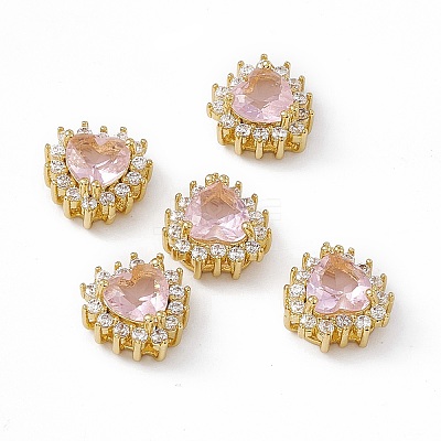 Rack Plating Brass Micro Pave Cubic Zirconia Beads KK-C007-12G-10-1