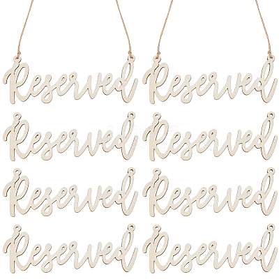 Wood Reserved Seating Sign Hanging Decorations HJEW-WH0069-20B-1