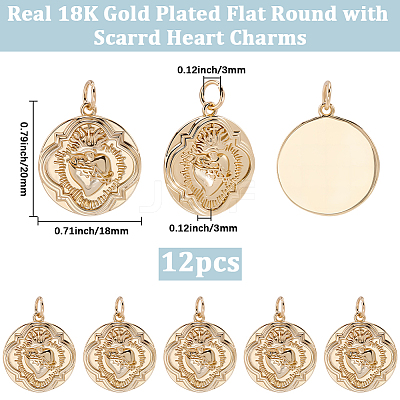 12Pcs Brass Pendants KK-BBC0024-99-1