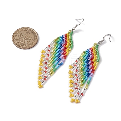 Boho 304 Stainless Steel with Glass Dangle Stud Earring EJEW-MZ00177-1