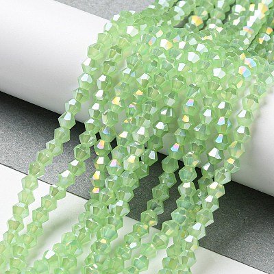 Imitation Jade Electroplate Glass Beads Strands EGLA-A039-J2mm-B01-1