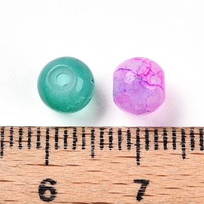 Baking Paint Imiation Jade Glass Beads X1-DGLA-S115-6mm-MY-1