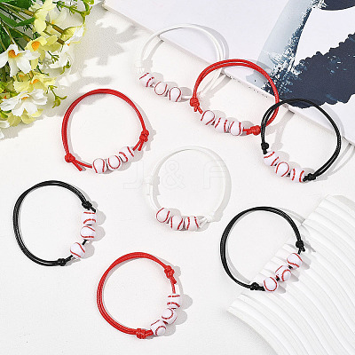 15Pcs 3 Colors Sport Theme Acrylic Beaded Bracelets for Men Women BJEW-SP0001-23-1