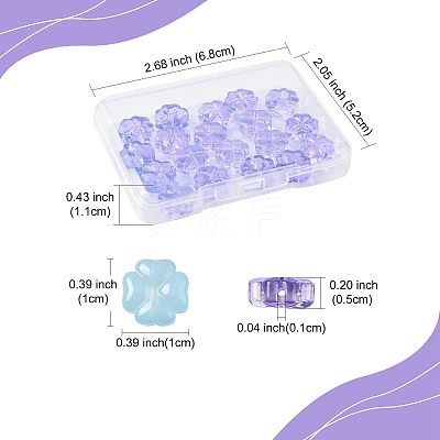 20Pcs Transparent Spray Painted Glass Beads GLAA-FS0002-40C-1