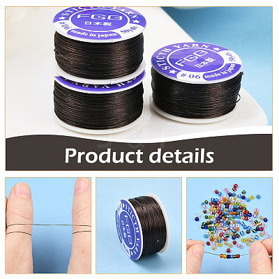 3 Rolls Special Coated Nylon Beading Threads for Seed Beads OCOR-PA0001-02A-1