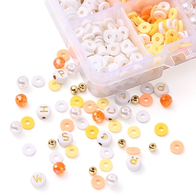 DIY Letter & Imitation Pearl & Heishi Beads Bracelet Making Kit DIY-YW0005-23B-1