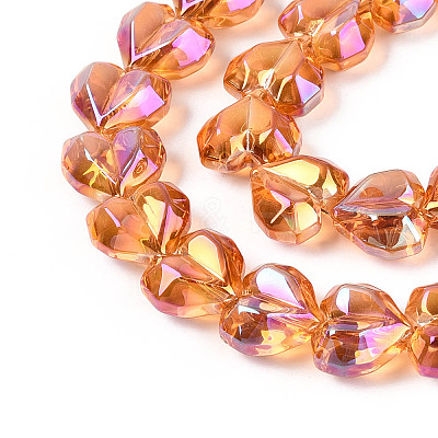 Electroplate Transparent Glass Beads Strands EGLA-B012-AB14-1