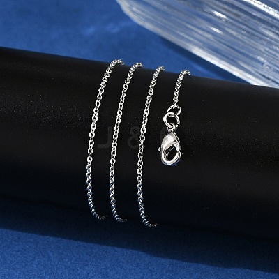 1.4mm Rack Plating Brass Cable Chain Necklaces for Women Men MAK-L044-23P-1